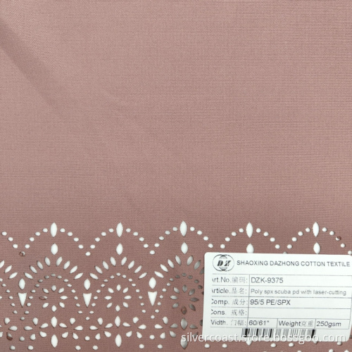 Polyester Spandex Scuba PD -Stoff mit Laserschnitt